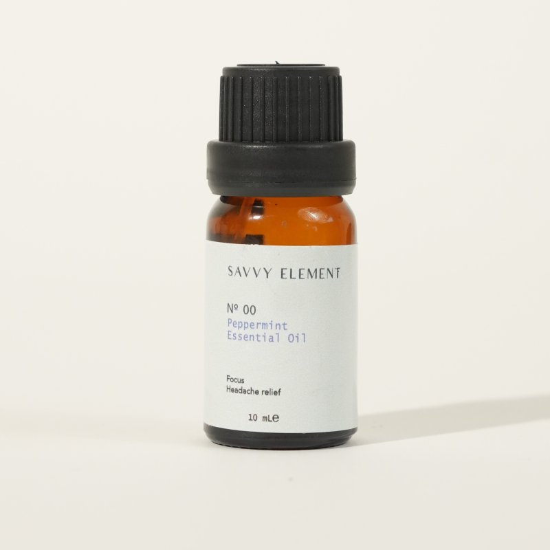 Savvy Element Peppermint Essential Oil – 100% pure cooling oil for focus, mental clarity, and headache relief in amber bottle