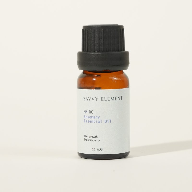 Savvy Element Rosemary Essential Oil – 100% pure oil for hair growth and mental clarity in amber bottle